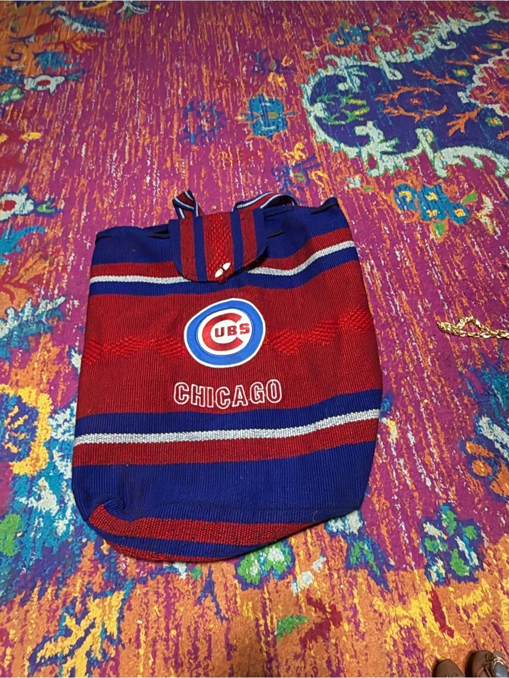 Chicago Cubs Red & Blue Knit Tote Bag